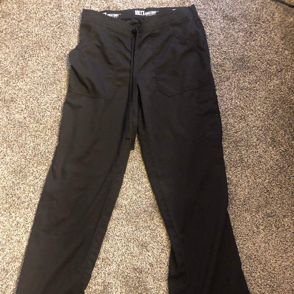 Greys anatomy small tall black scrub bottoms